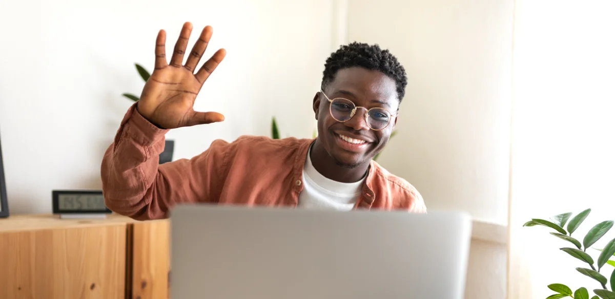 Student attending to an online class