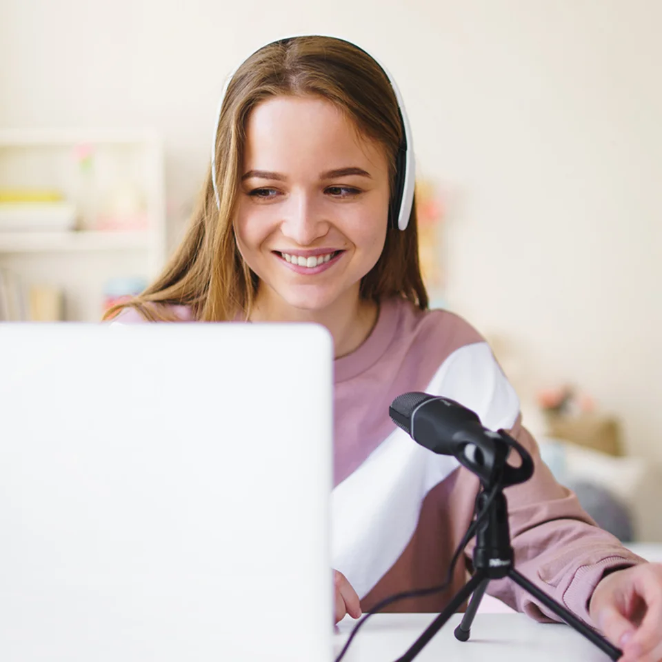 Student attending to an online class