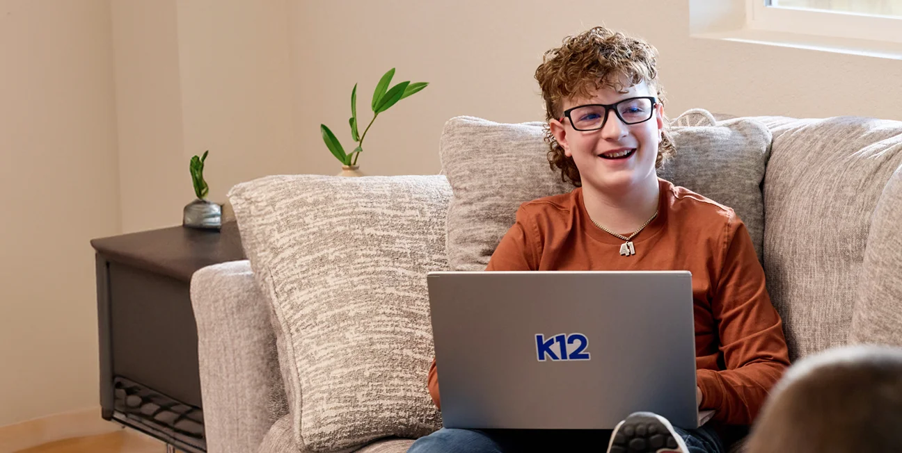 Student working with his laptop