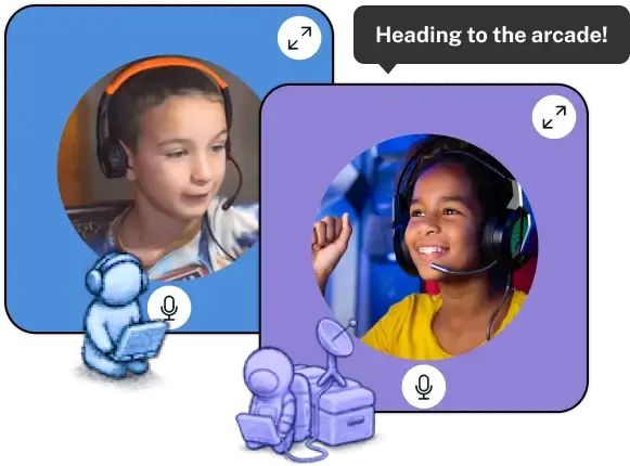 boys playing with headset