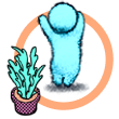avatar blue with flower