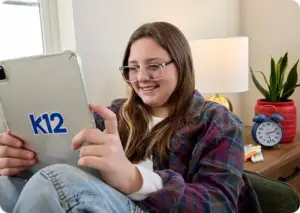 Student with her laptop